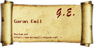 Garan Emil névjegykártya